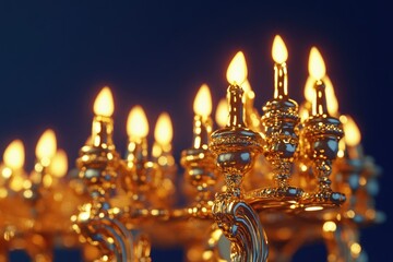 Poster - Luxurious lighting fixture with numerous candle flames
