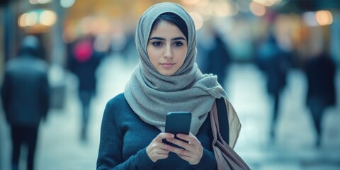 Wall Mural - A person looking at their smartphone, possibly receiving or sending a message