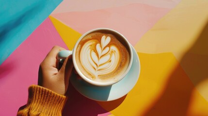 Poster - A person holding a cup of coffee for a morning pick-me-up