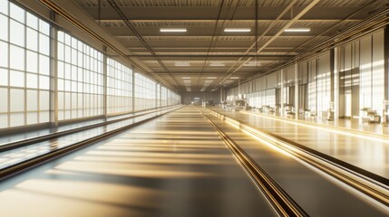Poster - Bright Industrial Interior with Modern Architecture