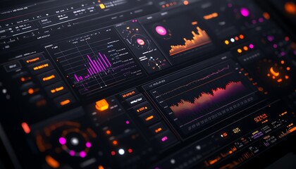 Leinwandbilder - Stunning 3D rendering of data visualization featuring intricate graphs and charts, showcasing detailed insights and analytics in a modern style
