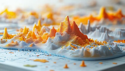 Poster - Stunning 3D rendering of data visualization featuring intricate graphs and charts, showcasing detailed insights and analytics in a modern style