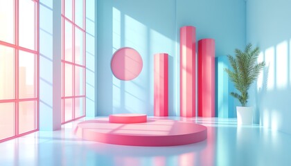 Poster - Stylish 3D rendering of data visualization with eyecatching graphs and charts, designed to simplify data interpretation and enhance engagement