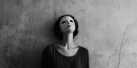 Poster - A person with a mask covering their face