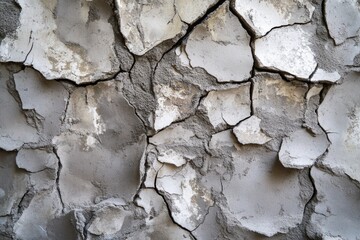 Aufkleber - A close-up shot of a cracked concrete wall with visible damage and wear