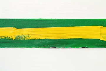 Poster - A vibrant painting on a white wall with green and yellow colors, perfect for home decor or office design