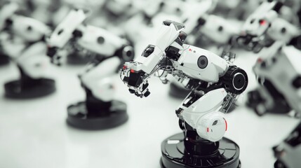 Poster - Advanced Robotics in Motion: Futuristic Manufacturing Scene