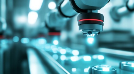 Poster - Robotic Arm Focused on Modern Industrial Process
