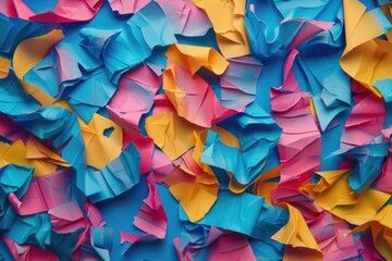 Poster - A close-up shot of a bunch of colorful papers