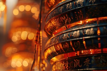 Poster - A close-up shot of a collection of bowls containing candles, ideal for use in promotional materials or event decor