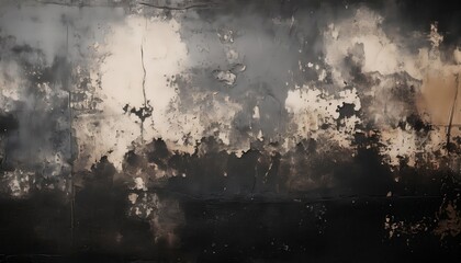 Poster - Dynamic Abstract Dark Sky Texture with Bold White Paint Splashes and Fluid Smoky Swirls, Evoking Cosmic Mystery and Atmospheric Depth, Ideal for Backgrounds in Fantasy and Sci-Fi Themes