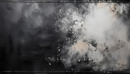Poster - Dynamic Abstract Dark Sky Texture with Bold White Paint Splashes and Fluid Smoky Swirls, Evoking Cosmic Mystery and Atmospheric Depth, Ideal for Backgrounds in Fantasy and Sci-Fi Themes