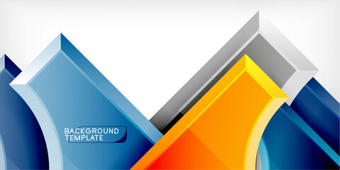 Aufkleber - Square, arrow shapes with round elements Vector Illustration For Wallpaper, Banner, Background, Card, Book Illustration, landing page