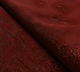 fabric texture, natural linen canvas as.Close-up of a smooth, slightly reflective red fabric showcasing its texture and subtle lighting highlights, creating an elegant and sleek appearance.generativ