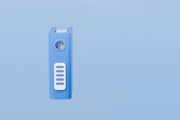 Fototapete - 3d file folder with paper business icon. minimal binder file folder document icon. office equipment 