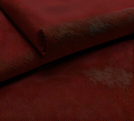 fabric texture, natural linen canvas as.Close-up of a smooth, slightly reflective red fabric showcasing its texture and subtle lighting highlights, creating an elegant and sleek appearance.generativ