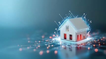 Smart Home Technology Concept with Network Connections