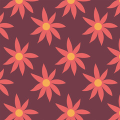 Wall Mural - colorful seamless wildflower pattern, vector illustration botany style, floral doodle background,min
