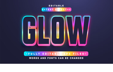 Poster - editable 3d glow bold  text effect.typhography logo