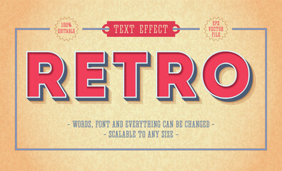 Fototapete - Editable 3D Text Effect in Retro Style. Premium Vector illustration.
