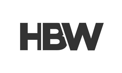 Poster - HBW logo design template with strong and modern bold text. Initial based vector logotype featuring simple and minimal typography. Trendy company identity.