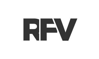 Poster - RFV logo design template with strong and modern bold text. Initial based vector logotype featuring simple and minimal typography. Trendy company identity.
