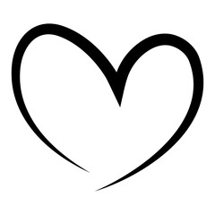 Poster - Heart shape continuous line drawing. Love linear symbol. Vector illustration isolated on white.