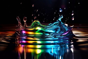 Poster - oil slick lighting on a reflective surface such as oil or water