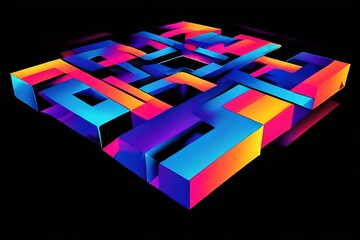 Poster - play with optical illusion effects using lines shapes and colors