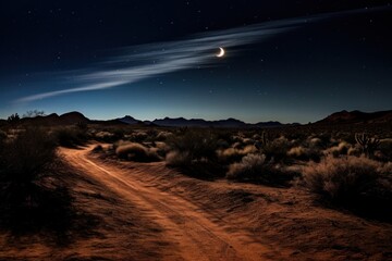 Wall Mural - night moon landscape astronomy.