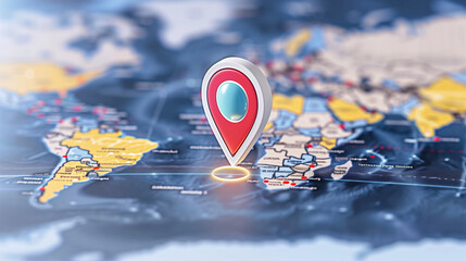 Poster - Map marker on location map for navigation and travel exploration