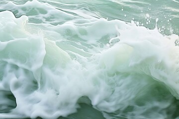 Poster - seafoam a close up shot of seafoam with waves gently washing ove