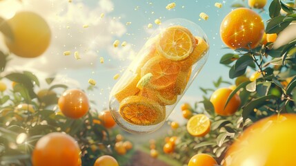 Orange Capsule: A Burst of Freshness and Vitamin C