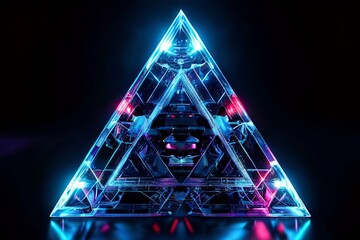 Fototapete - sierpinski triangle hologram a fractal created by repeatedly rem