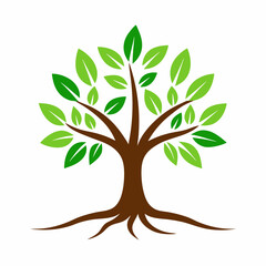 Tree growth logo icon vector illustration on white background 