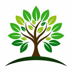 Tree growth logo icon vector illustration on white background 