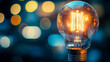 © Creative Art7 - Close-Up of glowing light bulb against bokeh background