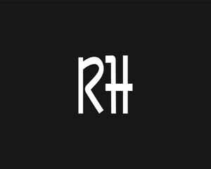 creative RH logo design template