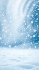 Leinwandbilder - Whirling snowflakes with a soft snowy ground, evoking a peaceful winter atmosphere