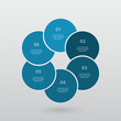 © rose8mary - Step by step blue infographic template with 6 steps, options, parts or processes.
