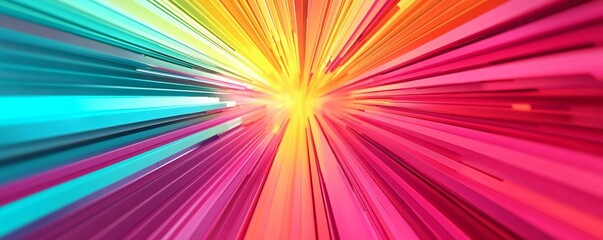 Poster - Vibrant burst of color radiating outward, creating a dynamic and energetic visual effect that captivates and inspires creativity.
