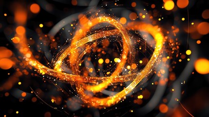 Poster - Detailed Atomic Model with Multiple Layers of Colorful Sparks