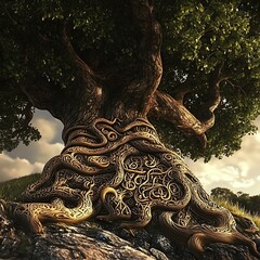 Wall Mural - Ornate Tree Roots in a Fantasy Setting.