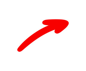 Poster - Red arrow icon. Grunge arrow brush. Grunge arrow paint illustration on transparent background PNG.