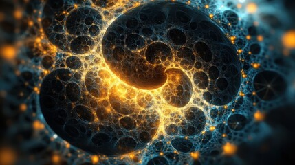 Poster - Intricate Molecular Web of Glowing Particles