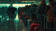 © Deris Firmansyah - many people waiting in long queues at the airport before boarding a plane - traveling concept
