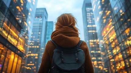 girl standing with her back to the viewer