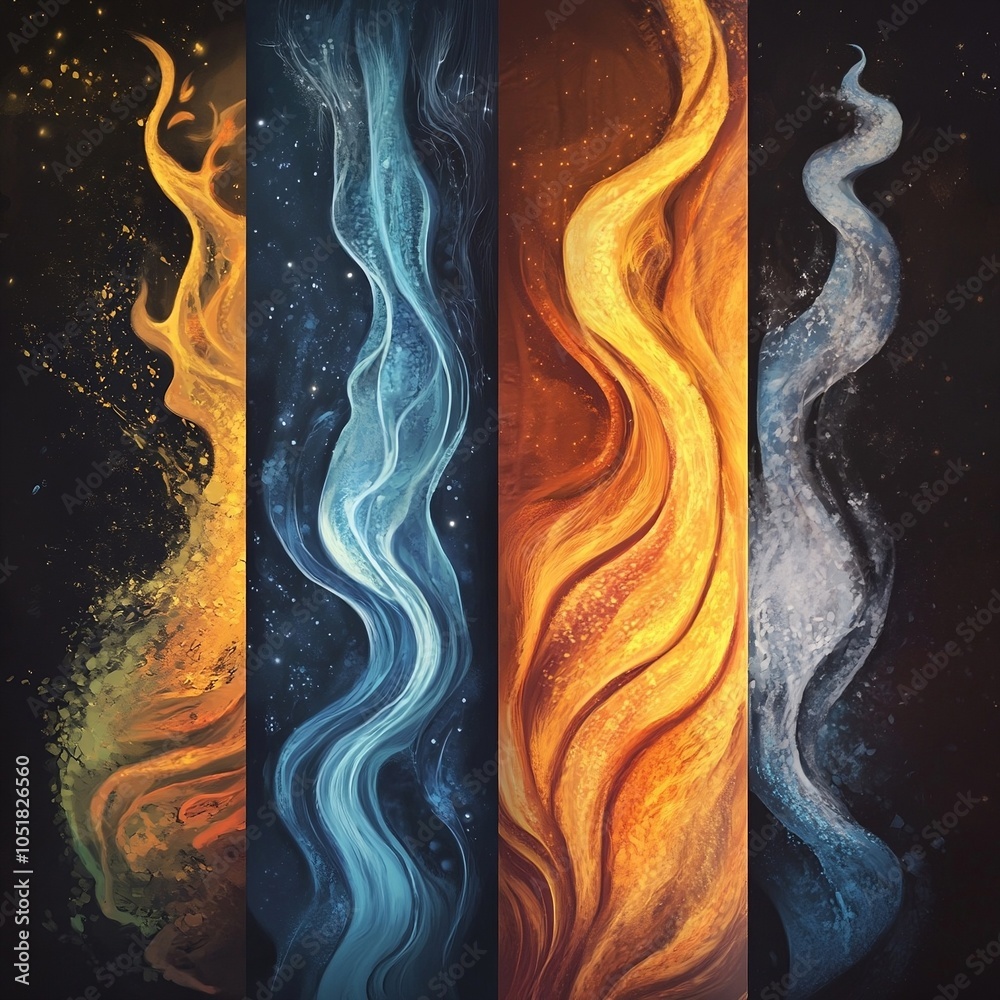 Produce a modern and clean design for the five elements. Stock Photo ...