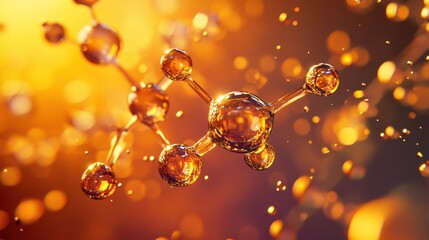 Poster - Molecular Structure with Dramatic Light and Energy