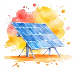 Sustainable Solar: A Watercolor Splash of Eco-Friendly Technology and Environmental Insights